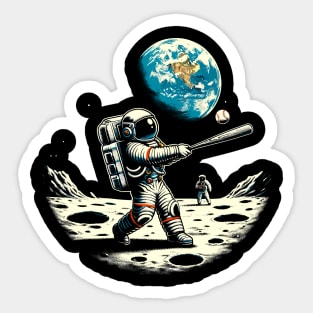 Baseball Novelty Astronaut Funny Baseball Sticker